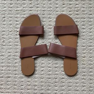 Maiden Lane slip on brown sandals